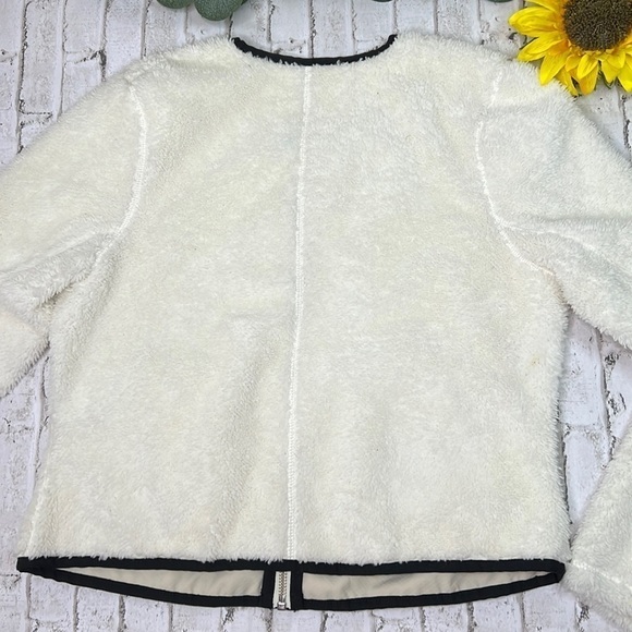 J Crew Early 2000s Sherpa Fleece Cropped Jacket Small S Y2K - Picture 5 of 5